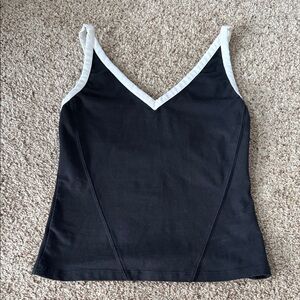 FP Movement by Free People Black and White V-Neck Tank Top